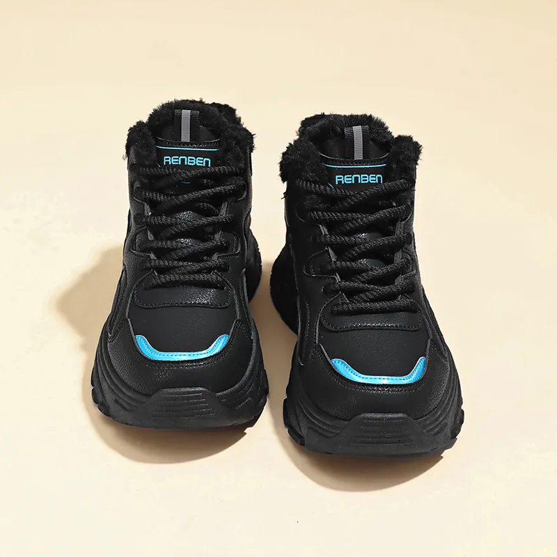 Kuding Warm Mid Top Chunky Sneakers Women's-3