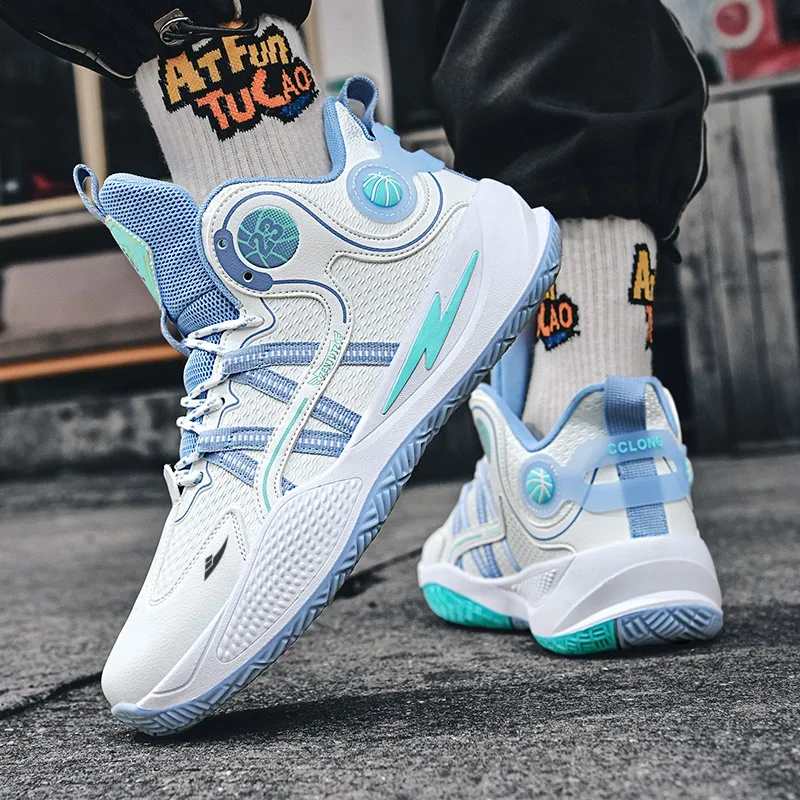 Kuding Anti-Slip Wear-Resistant Mid-Top Basketball Shoes Men's-11