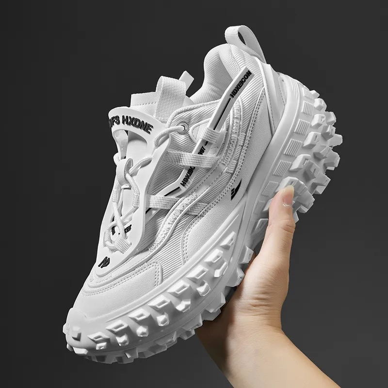 Kuding Anti-Slip Wear-Resistant Low-Top Chunky Sneakers Men's-4