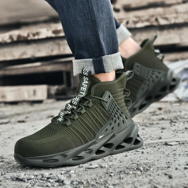 Kuding Anti Slip Wear Resistant Breathable Lightweight High Top Casual Shoes Unisex-2