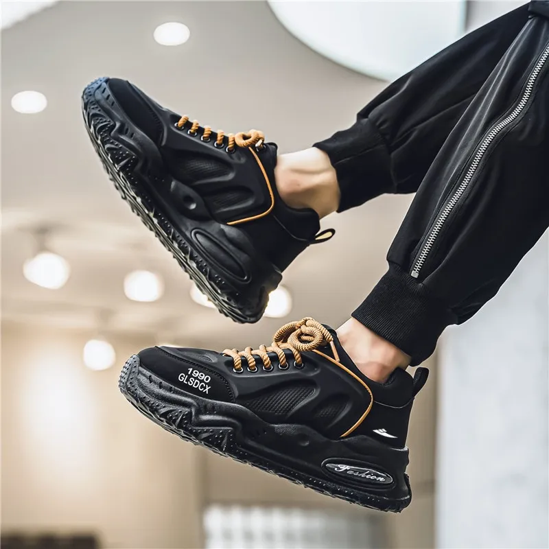 Kuding Slip-Resistant Low-Top Chunky Sneakers Men's-3