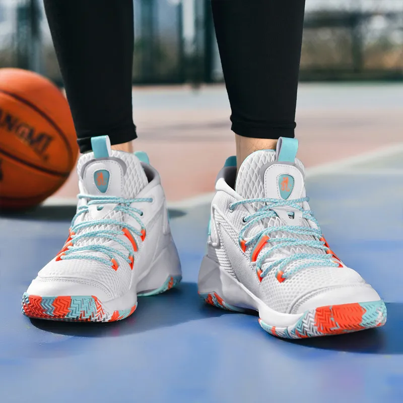 Kuding Anti Slip And Wear Resistant Coverage Support Balance High Top Basketball Shoes Men's-4