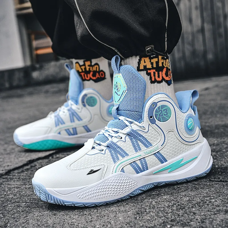 Kuding Anti-Slip Wear-Resistant Mid-Top Basketball Shoes Men's-10