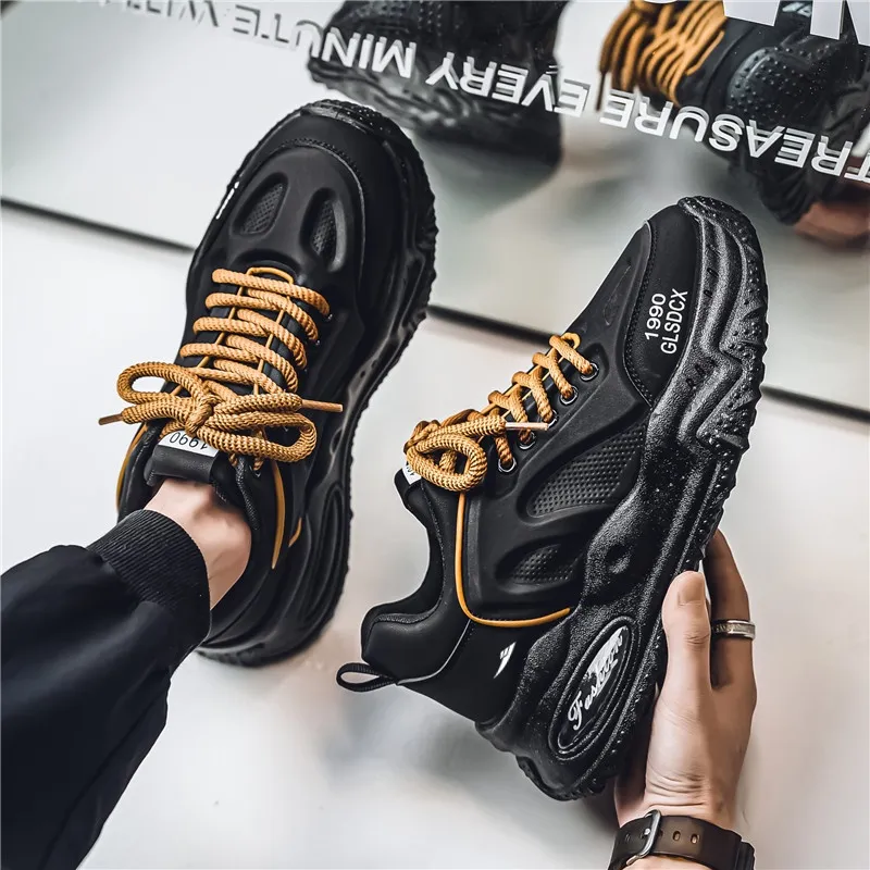 Kuding Slip-Resistant Low-Top Chunky Sneakers Men's-1