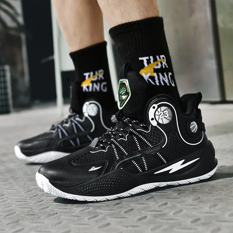 Kuding Anti-Slip Wear-Resistant Mid-Top Basketball Shoes Men's-16