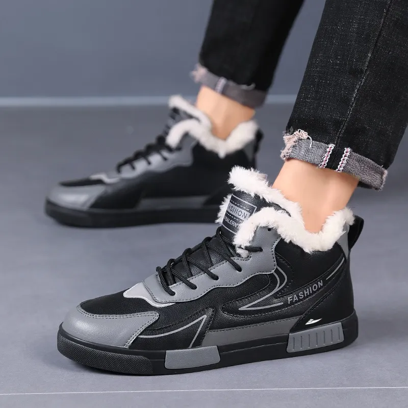 Kuding Slip-Resistant Warm Skateboard Shoes Men's-6