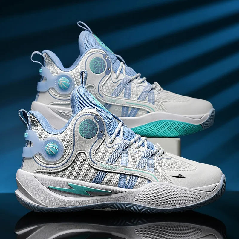 Kuding Anti-Slip Wear-Resistant Mid-Top Basketball Shoes Men's-8