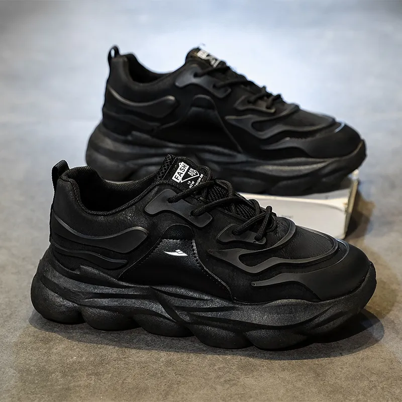 Kuding Chunky Sneakers Men's Black-1