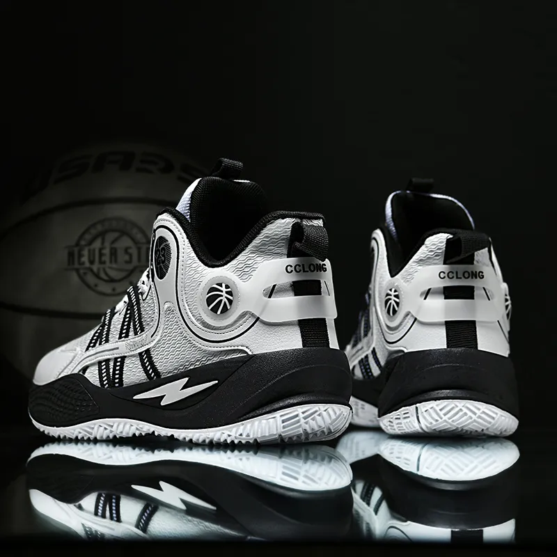 Kuding Anti-Slip Wear-Resistant Mid-Top Basketball Shoes Men's-3