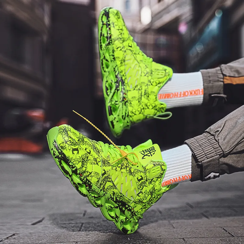 Kuding Anti-Slip Wear-Resistant Mid-Top Basketball Shoes Men's-3