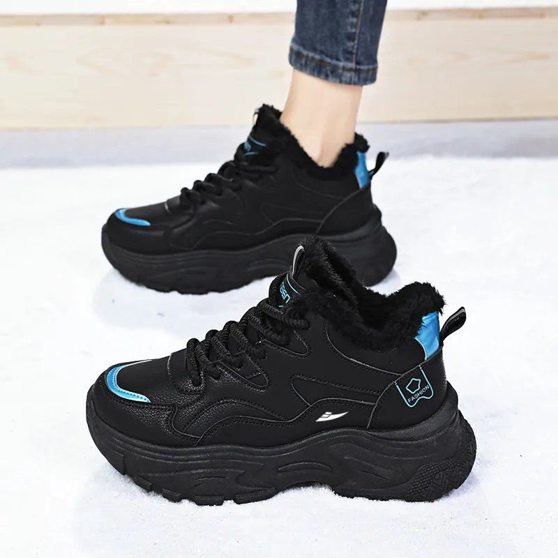 Kuding Warm Mid Top Chunky Sneakers Women's-2