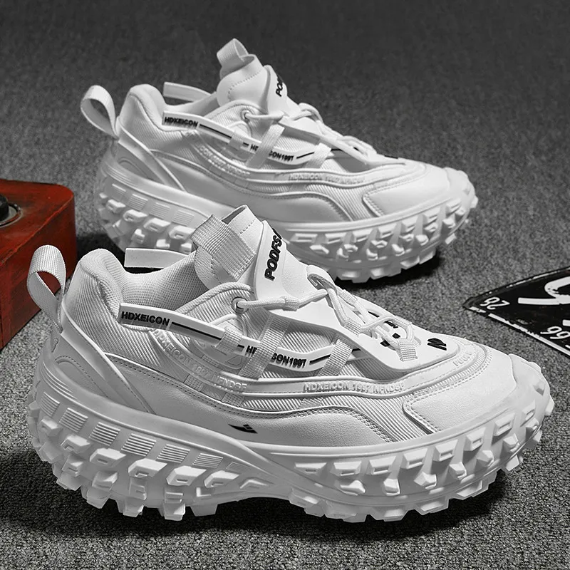 Kuding Anti-Slip Wear-Resistant Low-Top Chunky Sneakers Men's-3