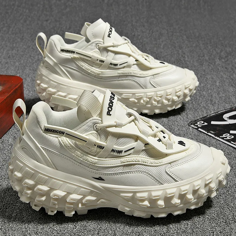 Kuding Anti-Slip Wear-Resistant Low-Top Chunky Sneakers Men's-13
