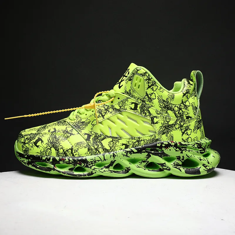 Kuding Anti-Slip Wear-Resistant Mid-Top Basketball Shoes Men's-1
