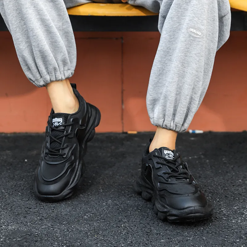Kuding Chunky Sneakers Men's Black-5