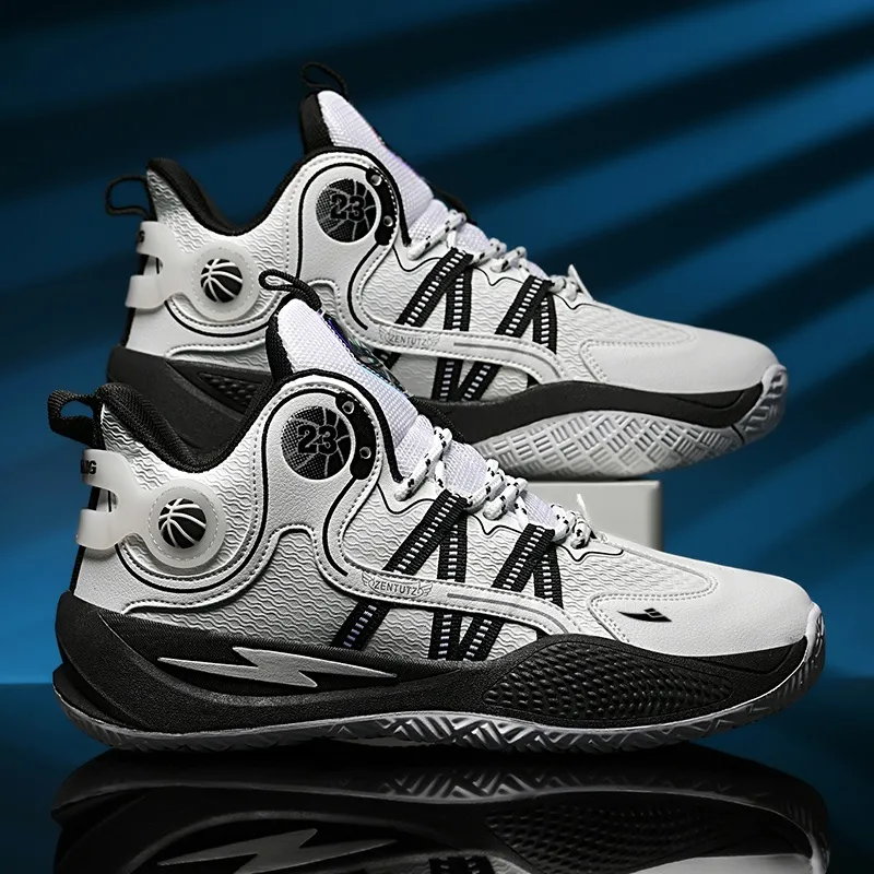 Kuding Anti-Slip Wear-Resistant Mid-Top Basketball Shoes Men's-2