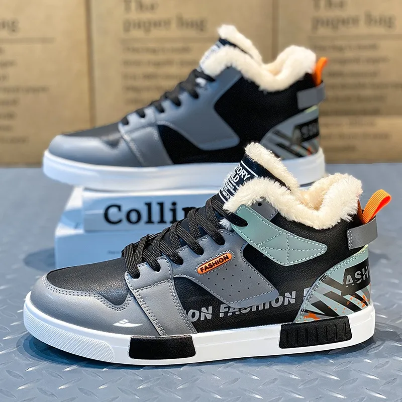 Kuding Slip-Resistant High-Top Skateboard Shoes Men's-2