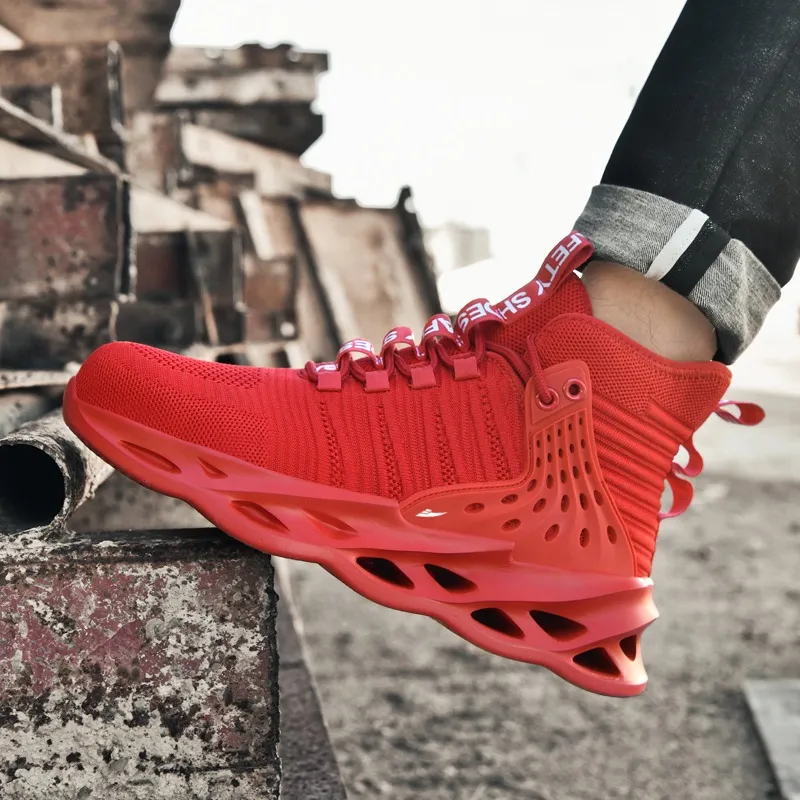 Kuding Anti Slip Wear Resistant Breathable Lightweight High Top Casual Shoes Unisex-13