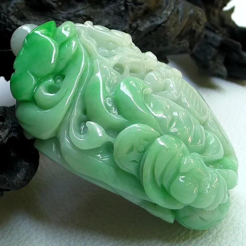 FANGCUIYUAN Glutinous Jade Jadeite Handheld Piece Unisex-3