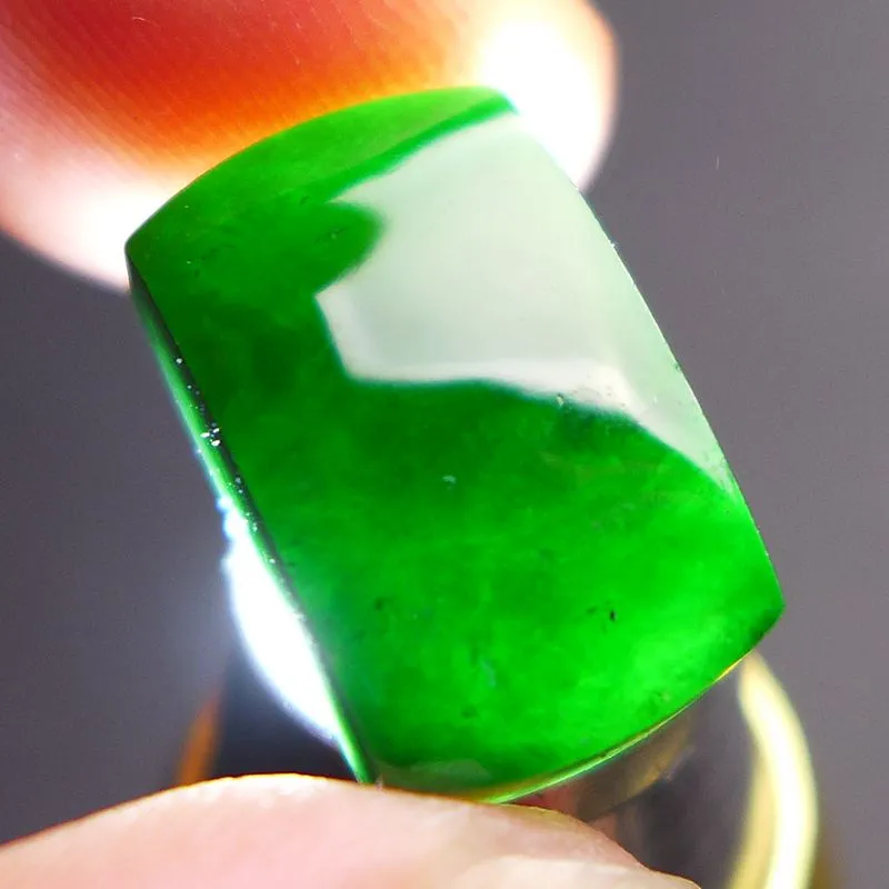 FANGCUIYUAN Glutinous Jade Jadeite Ring Face Unisex-3