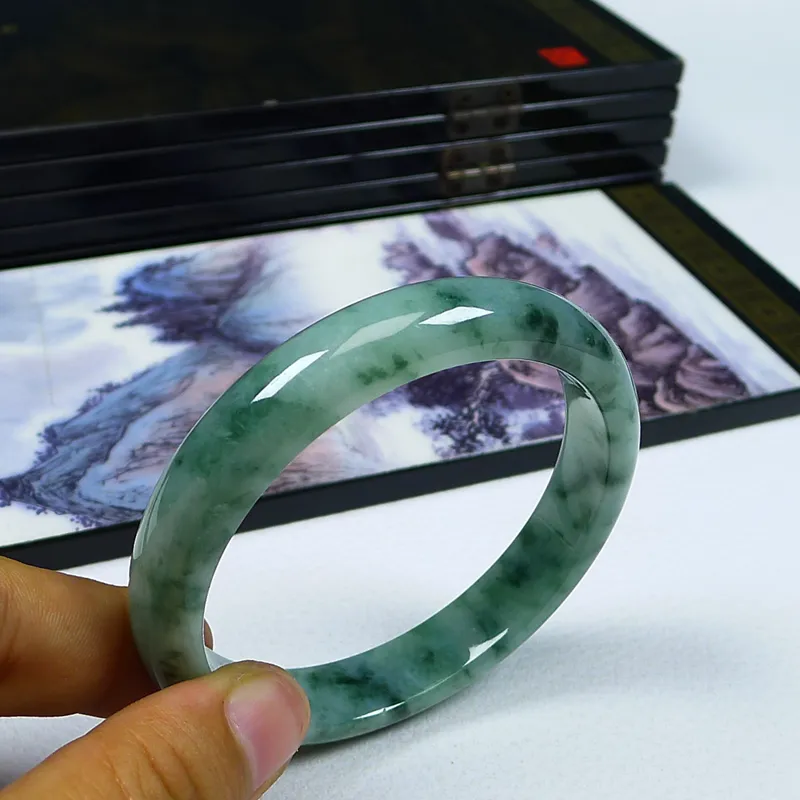 FANGCUIYUAN Glutinous Jade Jadeite Bangles Women's-3