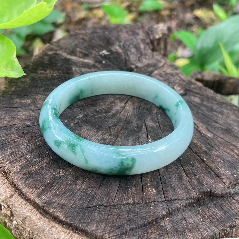 FANGCUIYUAN Glutinous Jade Jadeite Bangles Women's-4