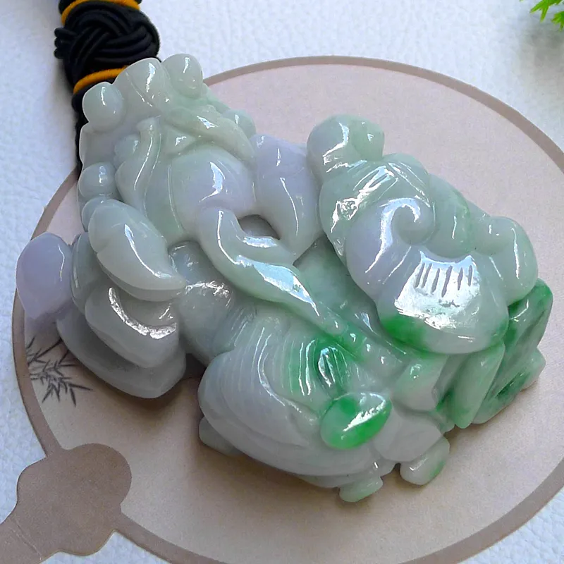 FANGCUIYUAN Glutinous Jade Jadeite Handheld Piece Unisex-3