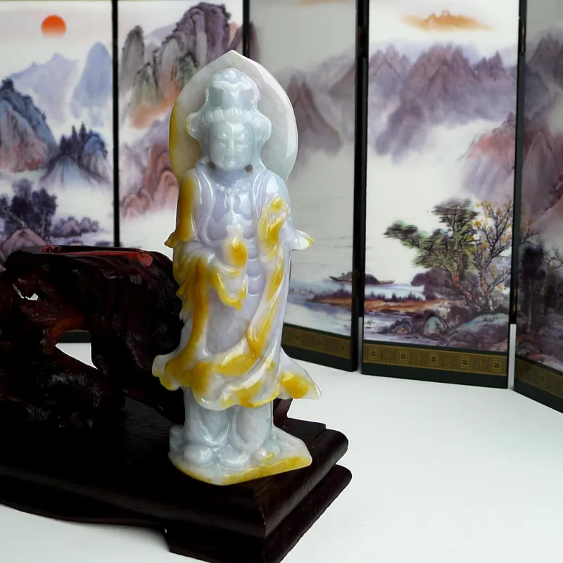 FANGCUIYUAN Glutinous Jade Handheld Ornament Unisex-1
