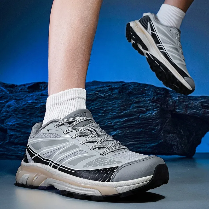 Kuding Running Shoes Unisex Low Top Black/Gray/White-10