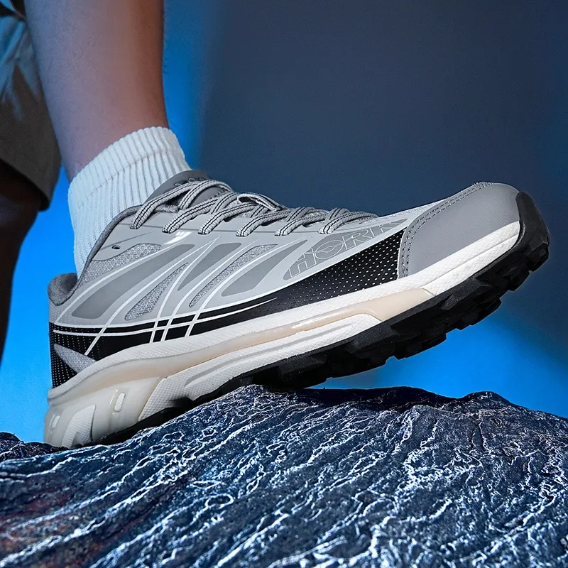 Kuding Running Shoes Unisex Low Top Black/Gray/White-11