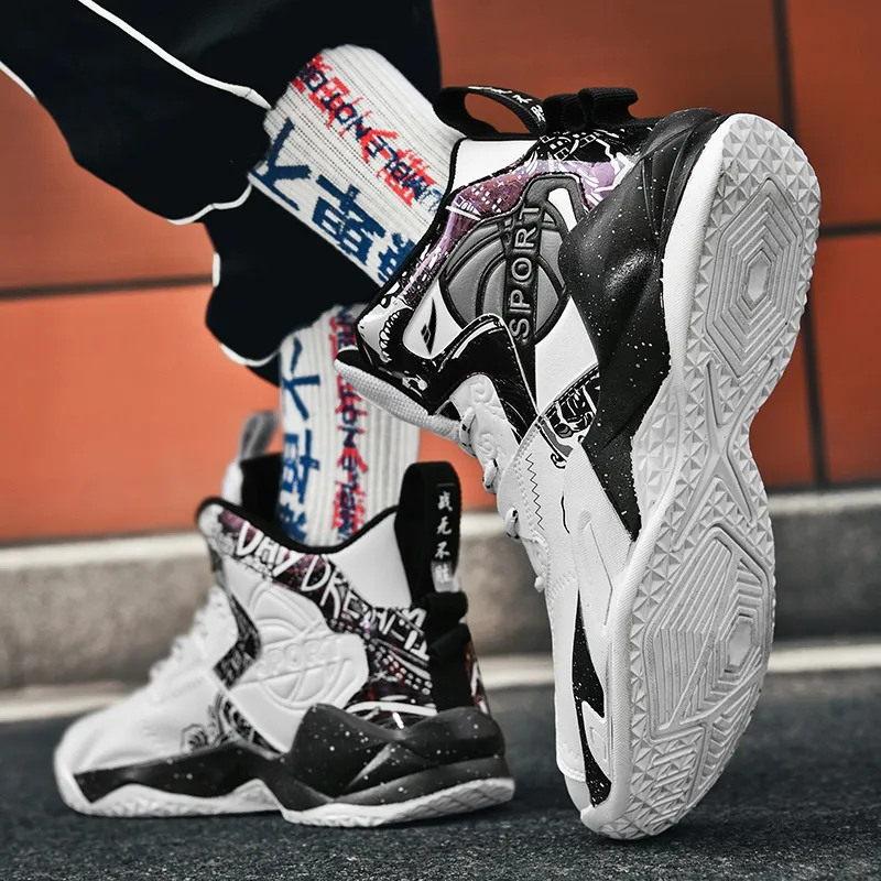 Kuding Shock Absorbers With Slip Resistant And Abrasion Resistant Properties Mid Top Basketball Shoes Unisex-22