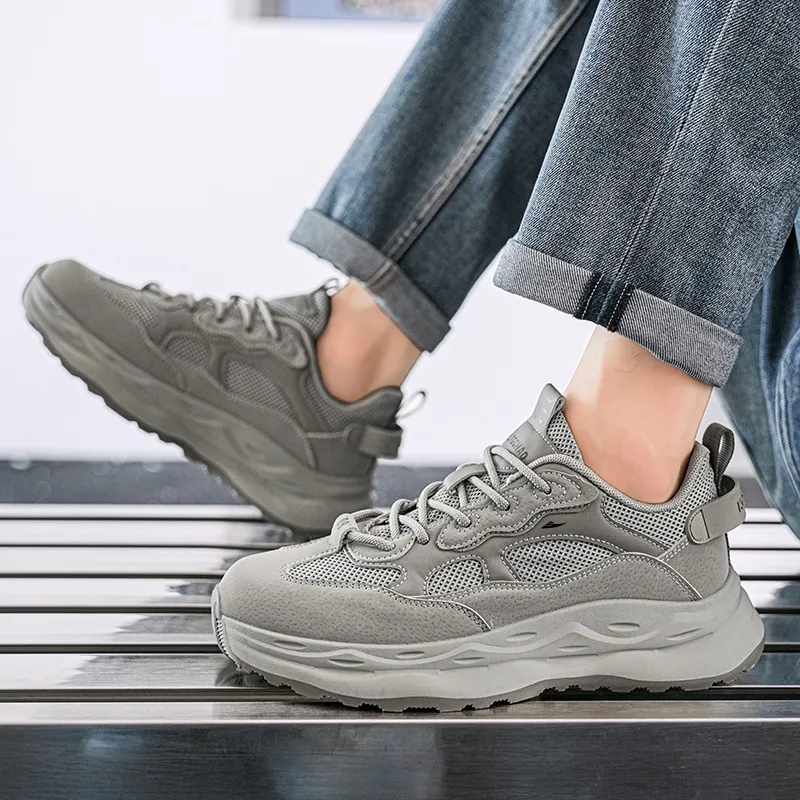 Kuding Wear Resistant Slip Resistant Breathable Moisture Wicking Low Top Casual Shoes Men's-3