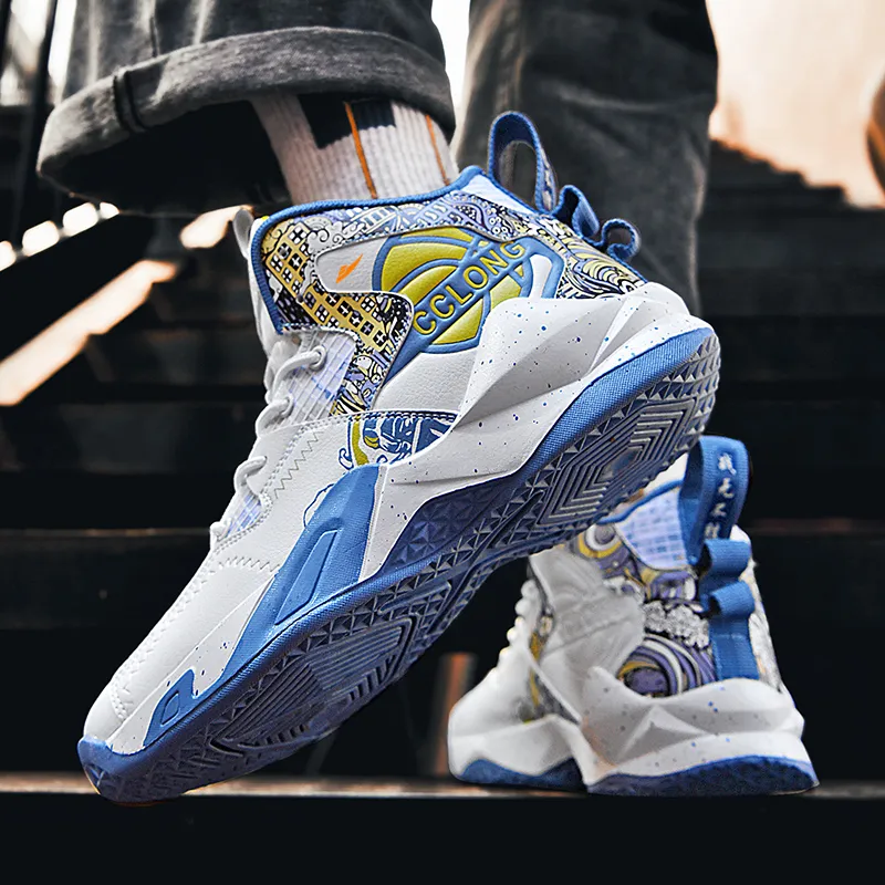 Kuding Cushioned Slip-Resistant Abrasion-Resistant High-Top Basketball Shoes Unisex-5