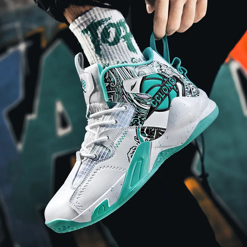 Kuding Cushioned Slip-Resistant Abrasion-Resistant High-Top Basketball Shoes Unisex-11