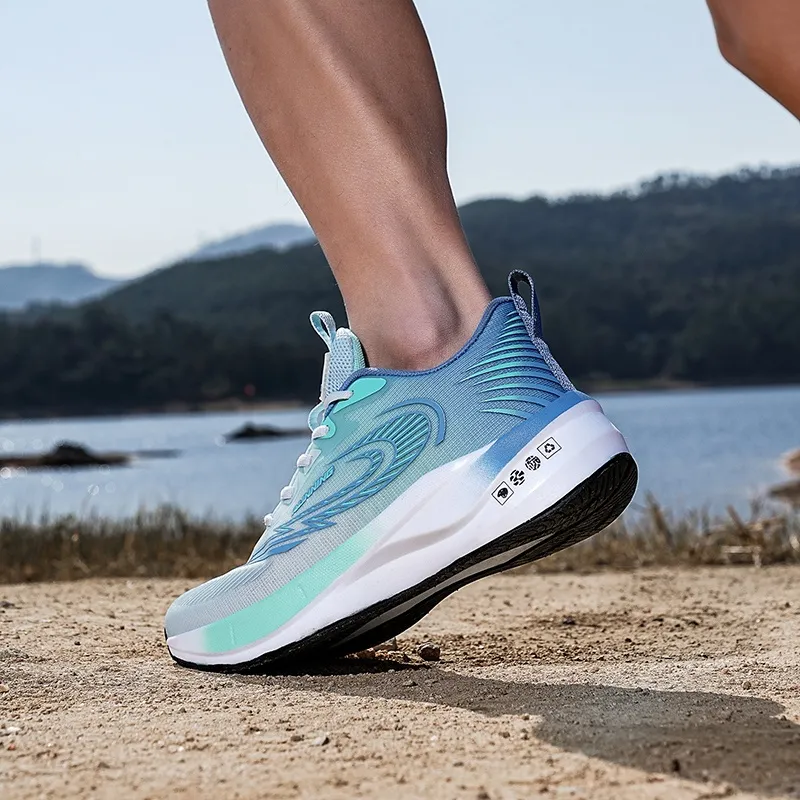 Kuding Running Shoes Unisex Low Top White/Green/Black-14