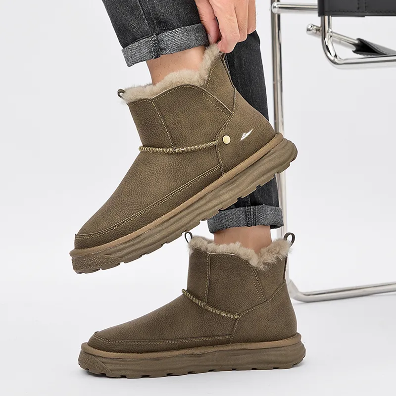 Kuding Warm Slip-Resistant Water-Resistant Snow Boots Men's-9