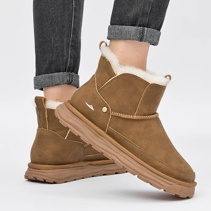 Kuding Warm Slip-Resistant Water-Resistant Snow Boots Men's-7