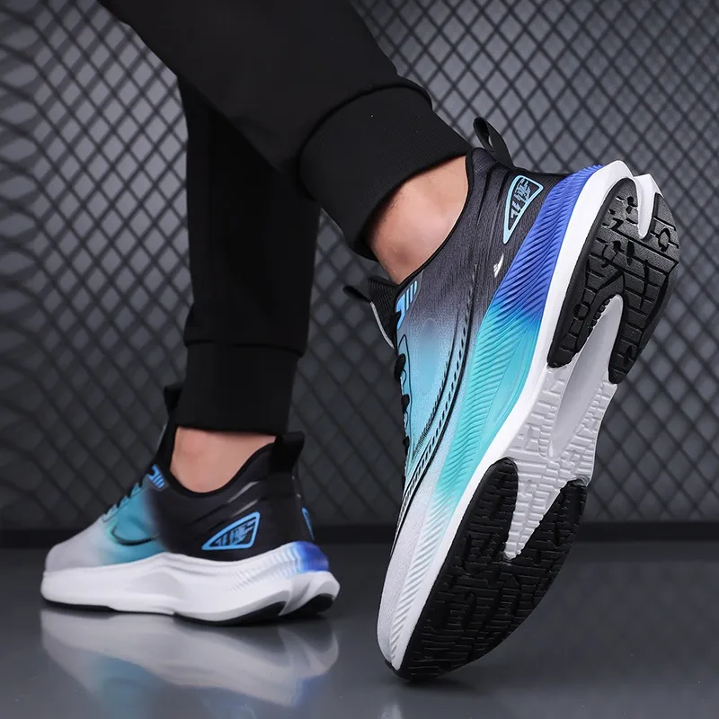 Kuding Casual Shoes Unisex Low Top Black Blue/White Blue/Black Orange-1
