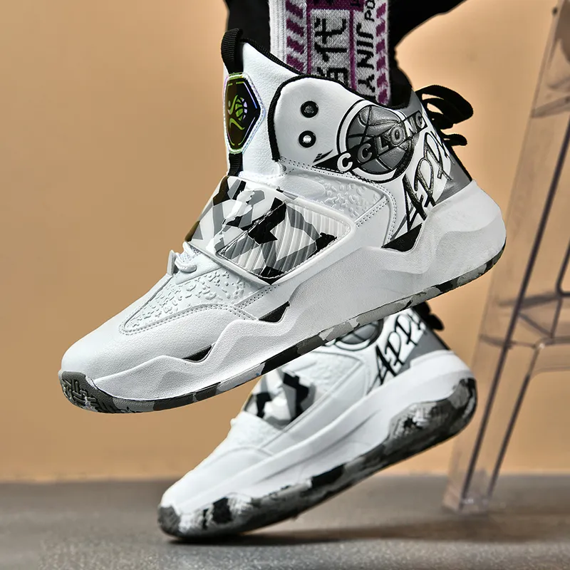 Kuding Cushioned Slip-Resistant Abrasion-Resistant High-Top Basketball Shoes Unisex-2