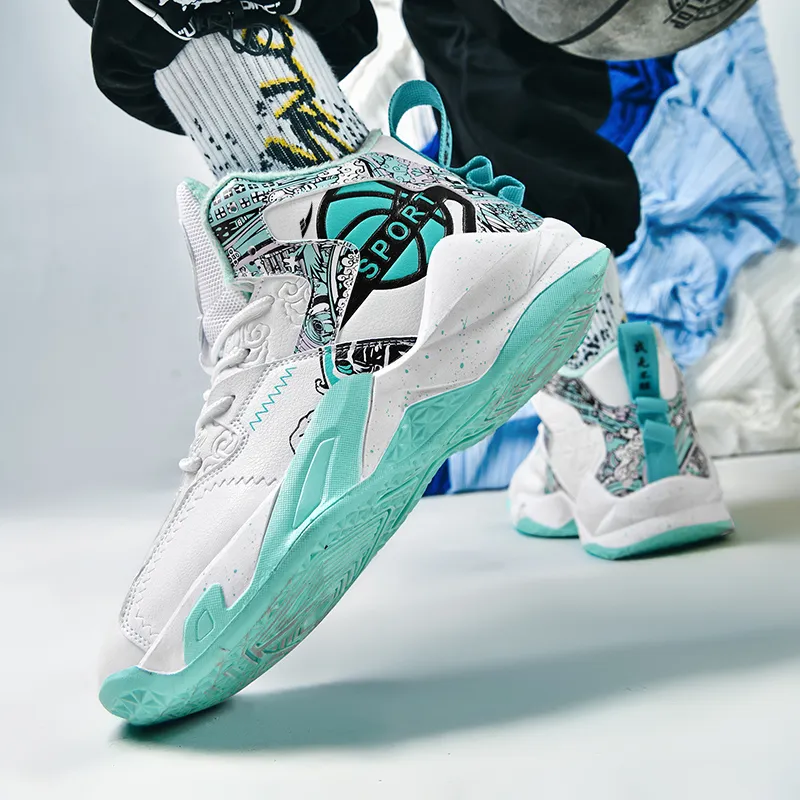 Kuding Shock Absorbers With Slip Resistant And Abrasion Resistant Properties Mid Top Basketball Shoes Unisex-32