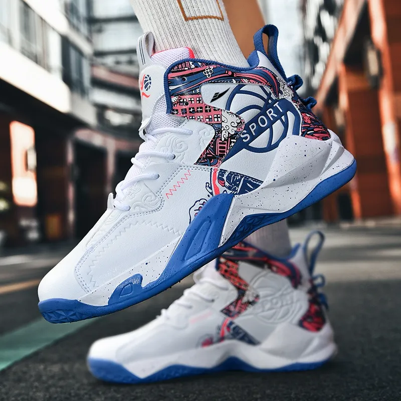 Kuding Shock Absorbers With Slip Resistant And Abrasion Resistant Properties Mid Top Basketball Shoes Unisex-10