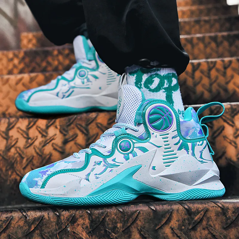 Kuding Cushioned Anti Slip Wear Resistant And Water Resistant Mid Top Basketball Shoes Unisex-18