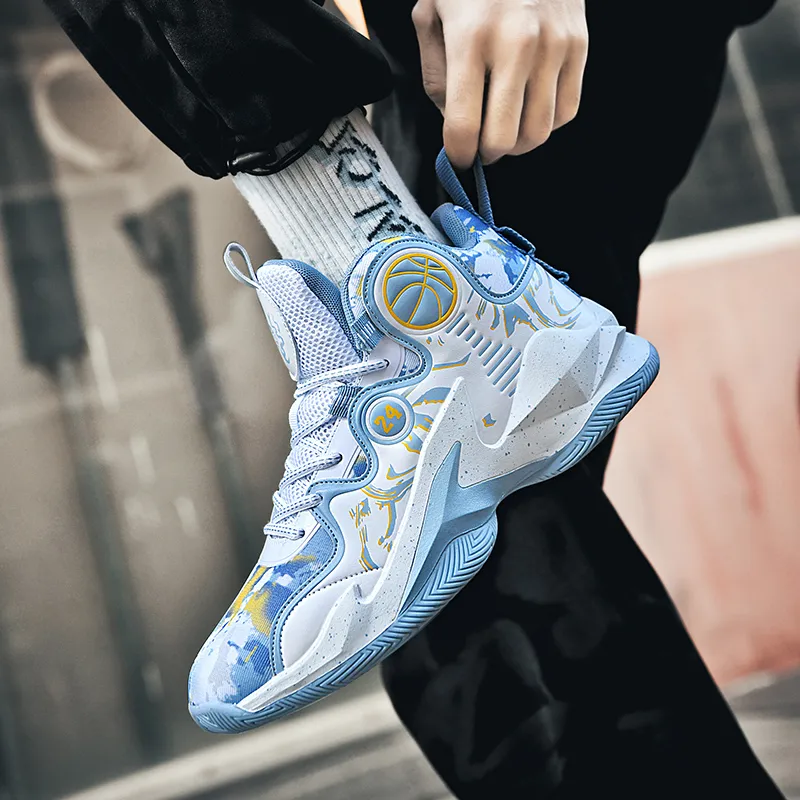 Kuding Cushioned Anti Slip Wear Resistant And Water Resistant Mid Top Basketball Shoes Unisex-14