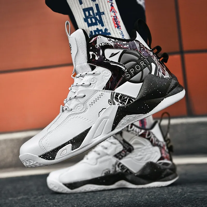 Kuding Shock Absorbers With Slip Resistant And Abrasion Resistant Properties Mid Top Basketball Shoes Unisex-23