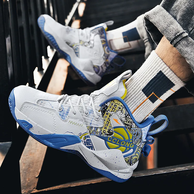 Kuding Cushioned Slip-Resistant Abrasion-Resistant High-Top Basketball Shoes Unisex-6