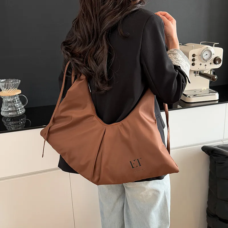 Everthames Nylon Fabric Shoulder Bag Regular Unisex Brown-2