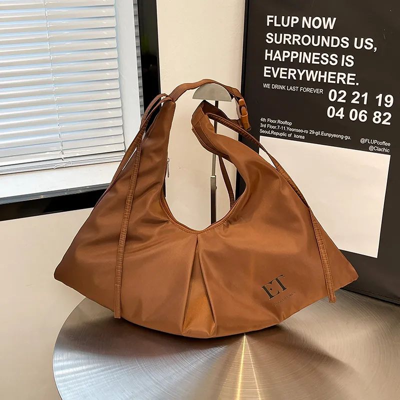 Everthames Nylon Fabric Shoulder Bag Regular Unisex Brown-7