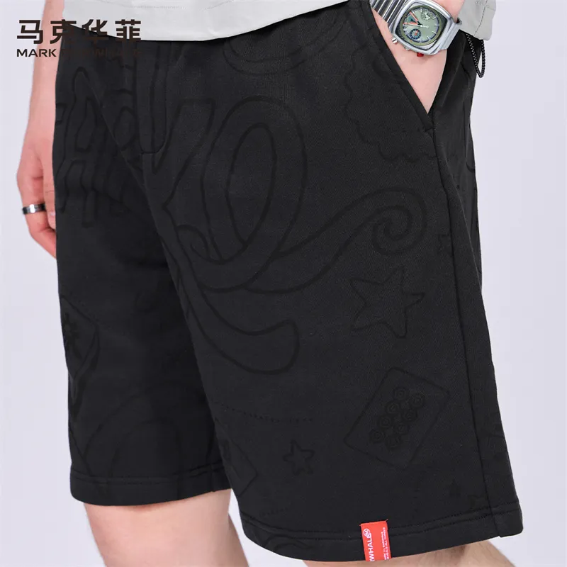FAIRWHALE Casual Shorts Men Black Gray Color-2