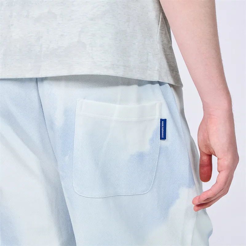 FAIRWHALE Casual Shorts Men Light Blue-3