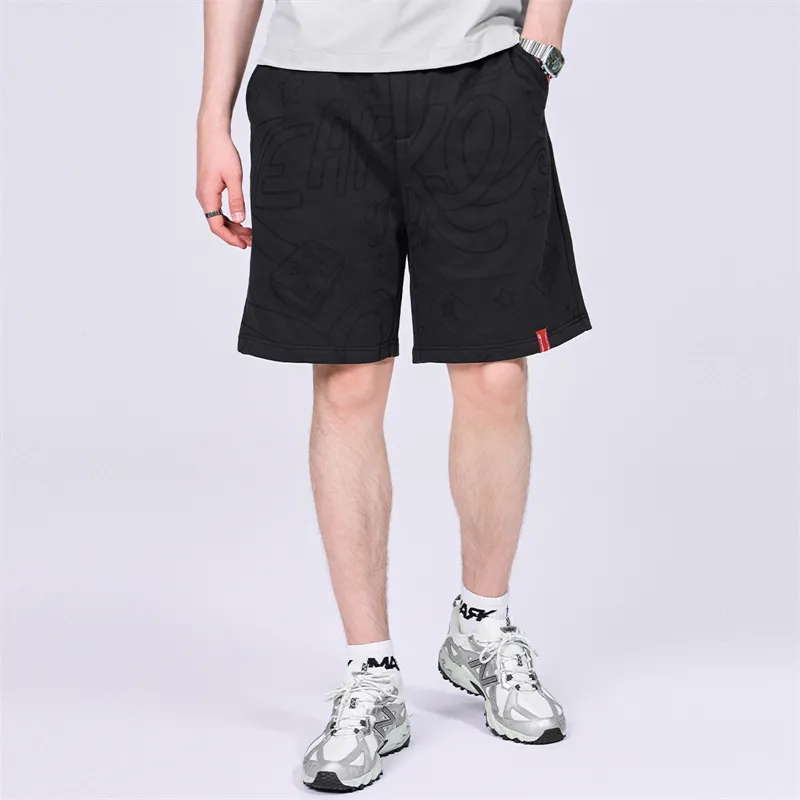 FAIRWHALE Casual Shorts Men Black Gray Color-3